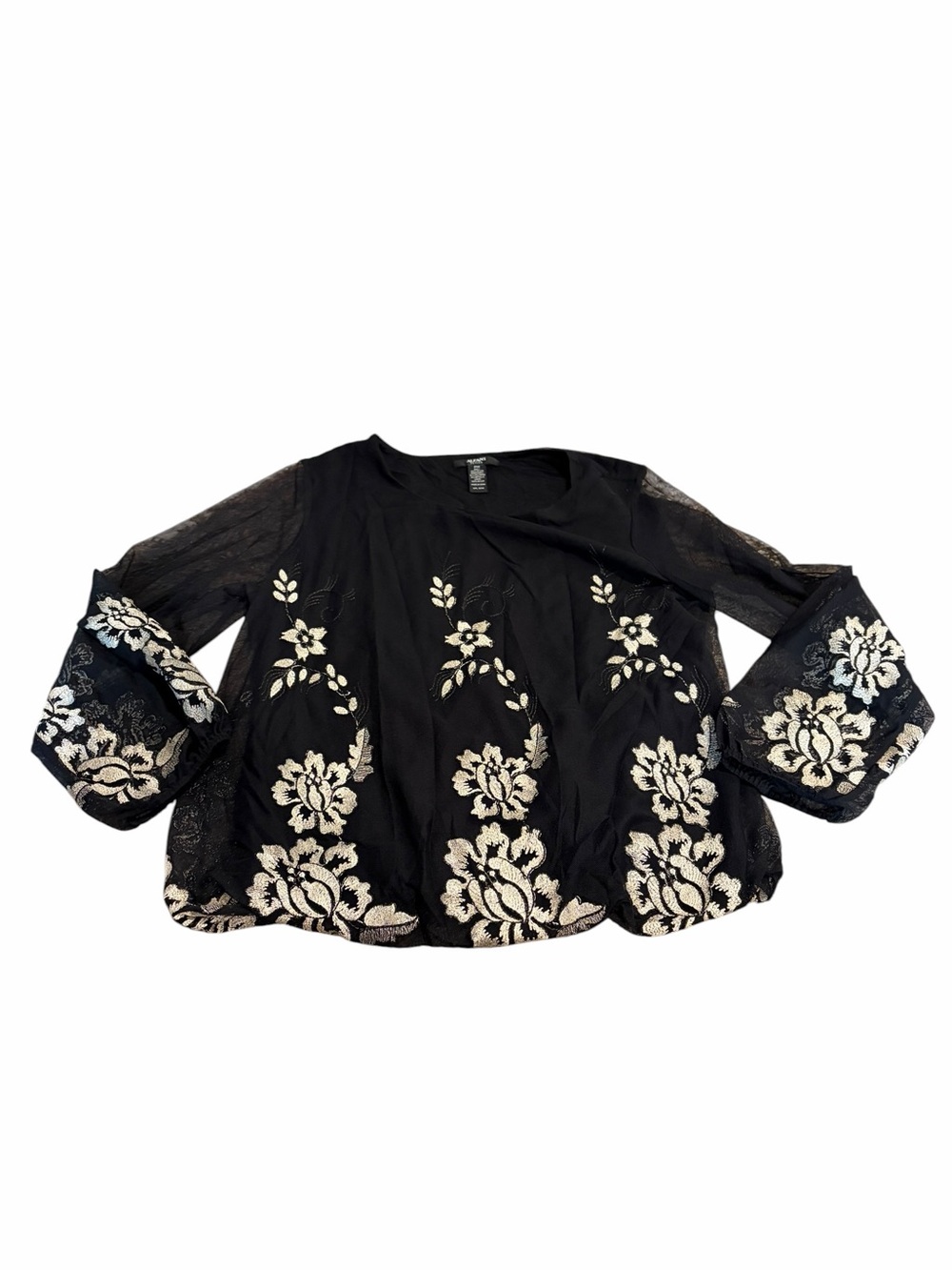 ALFANI embroidered black blouse